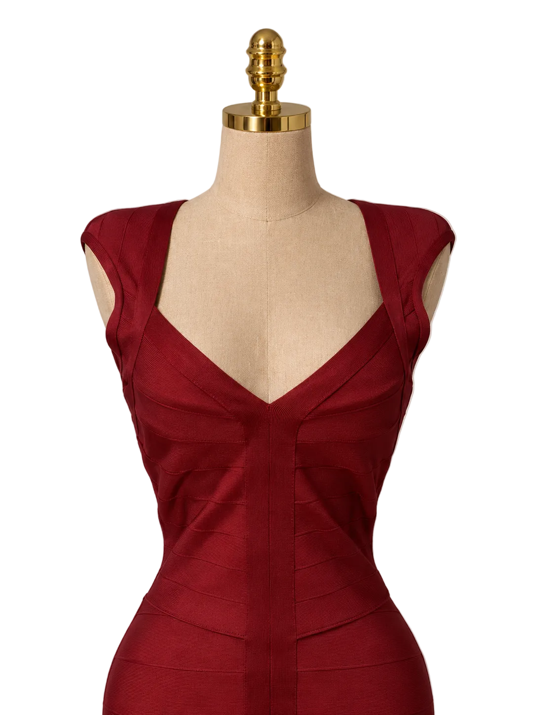 JAYLA Mini Bandage V Neck Dress Berry Red