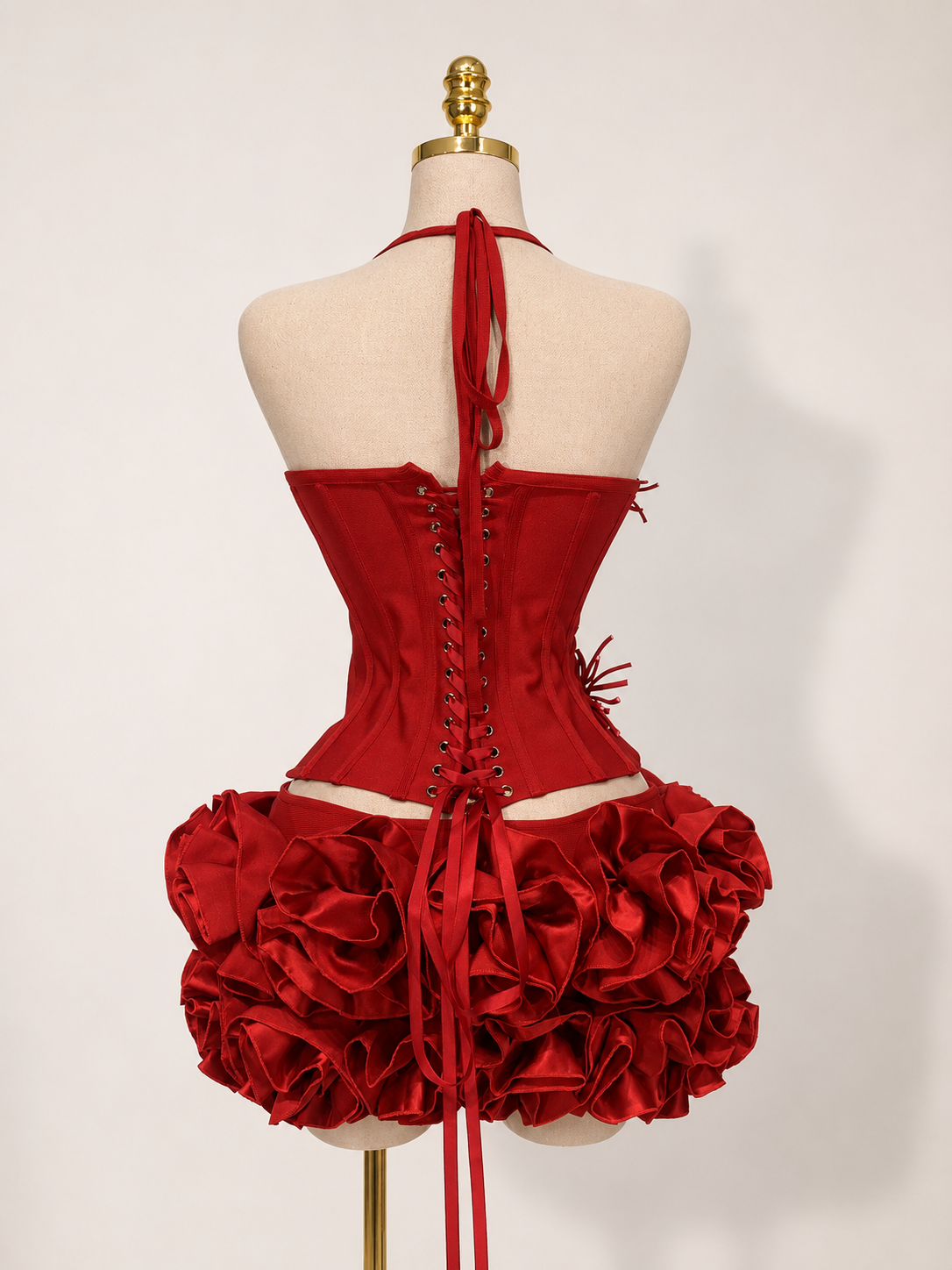 PIXIE Halter Bodycon Co-ord Set Red