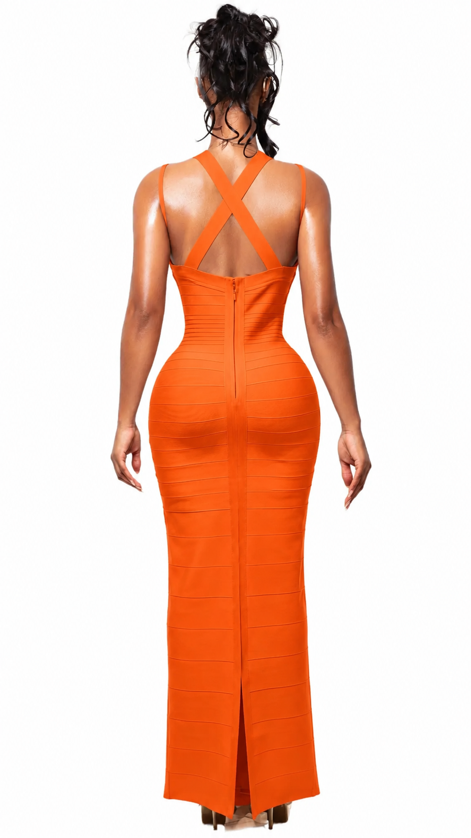SOLÉA long bodycon bandage maxi dress
