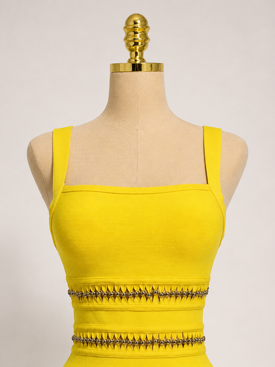 ALIÄ Yellow Maxi Tassel Bandage