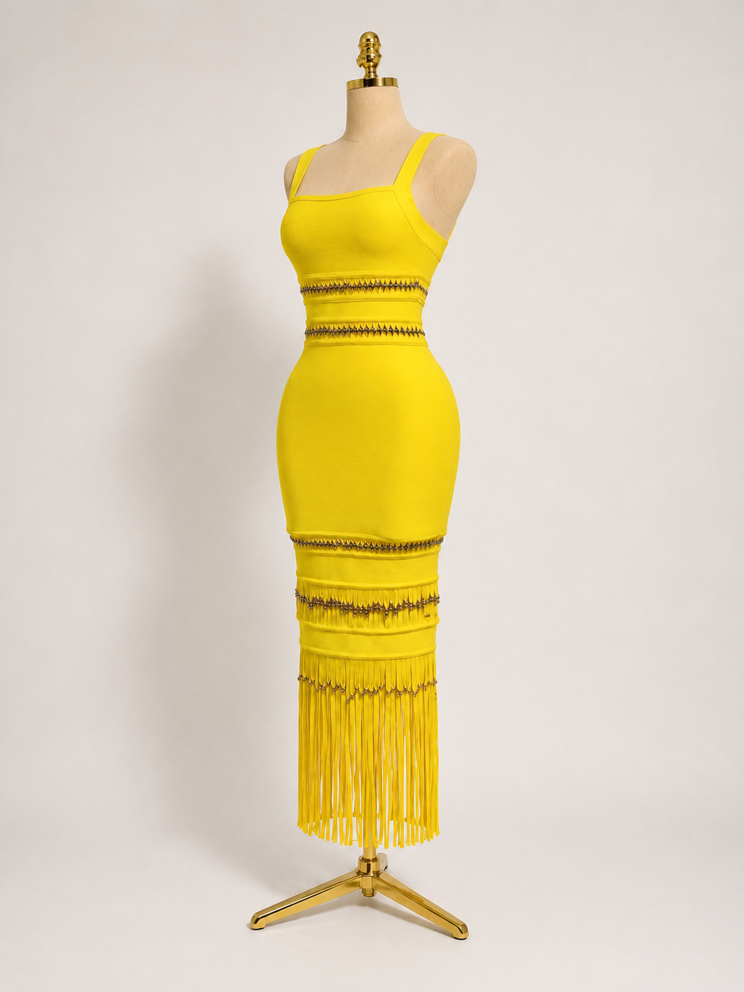 ALIÄ Yellow Maxi Tassel Bandage