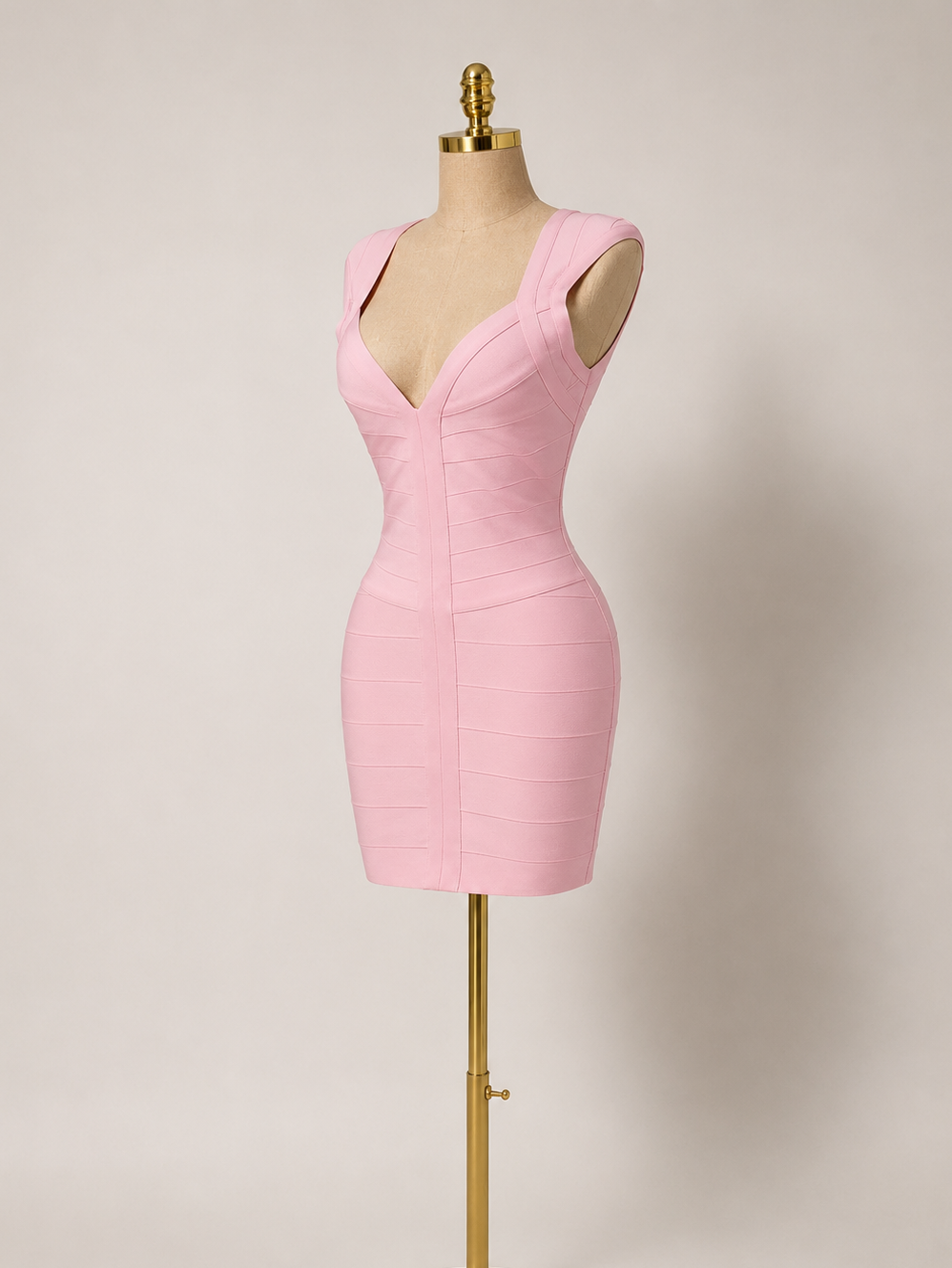JAYLA Mini Bandage V Neck Dress pink